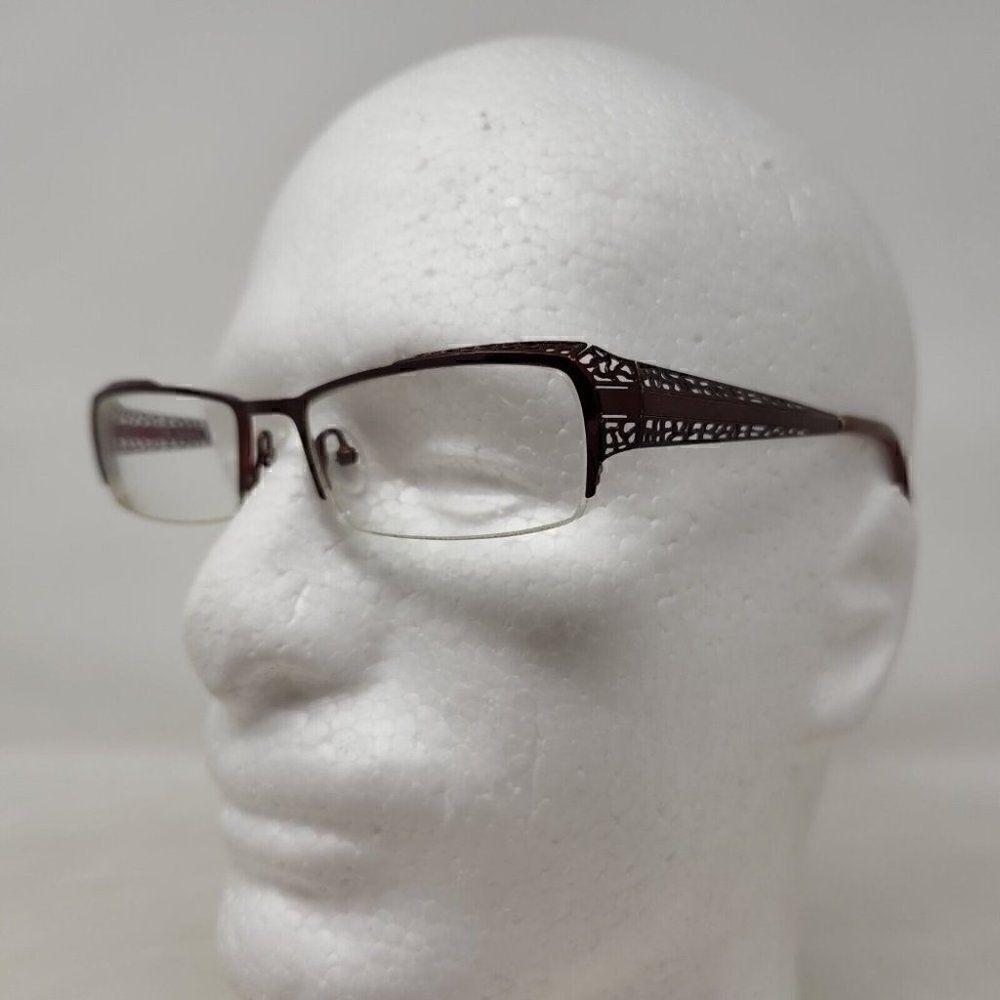 BEAUSOLEIL M163 EYEGLASSES FRAME PARIS HALF RIMLESS RED METAL 52 18 135